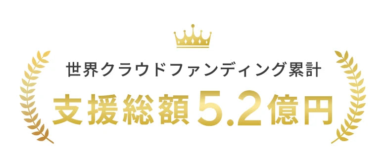 世界クラウドファンディング累計 支援総額5.2億円